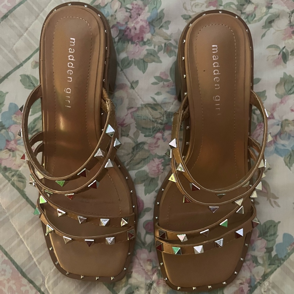 Madden Girl Brown Studded Sandals